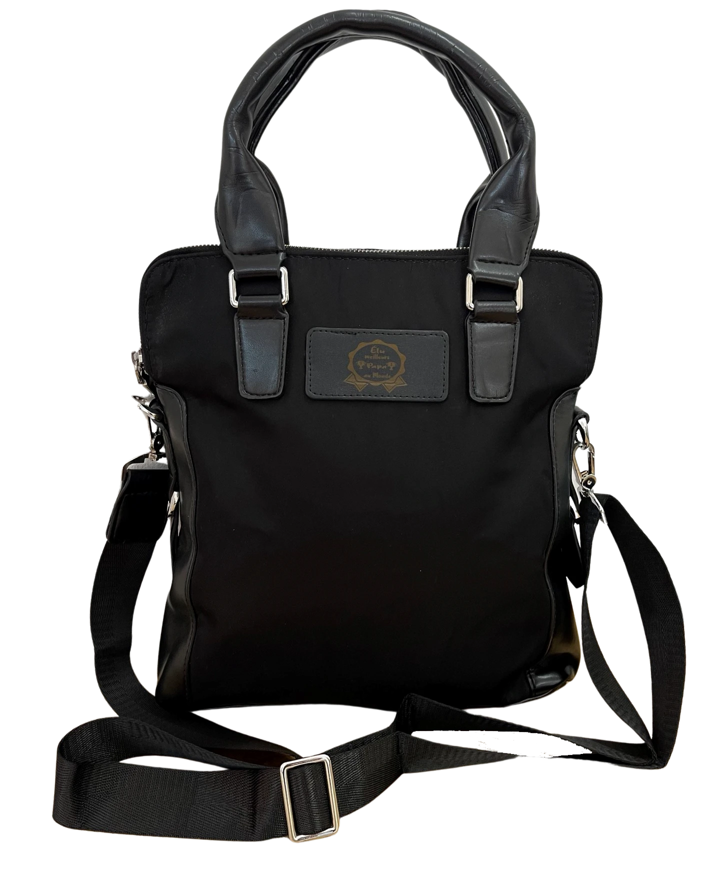 Sacoche plate en nylon à anse noir